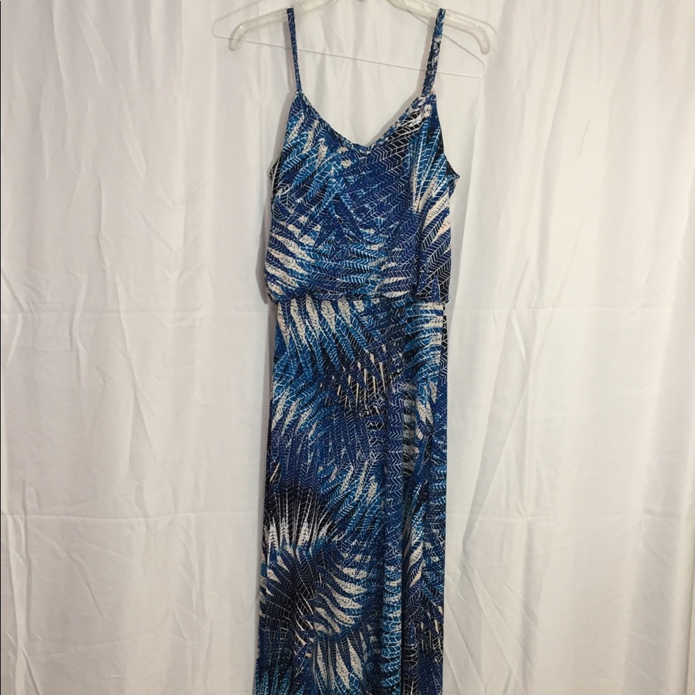Palm Print Maxi Dress
